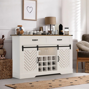 Puerta <span class=keywords><strong>de</strong></span> Granero Moderna Ajustable, Aparador Blanco, Despensa <span class=keywords><strong>de</strong></span> Cocina, Gabinete <span class=keywords><strong>de</strong></span> Almacenamiento <span class=keywords><strong>de</strong></span> Vino y <span class=keywords><strong>Licor</strong></span> para Comedor, Sala <span class=keywords><strong>de</strong></span> Estar y Cocina - Product Image 1