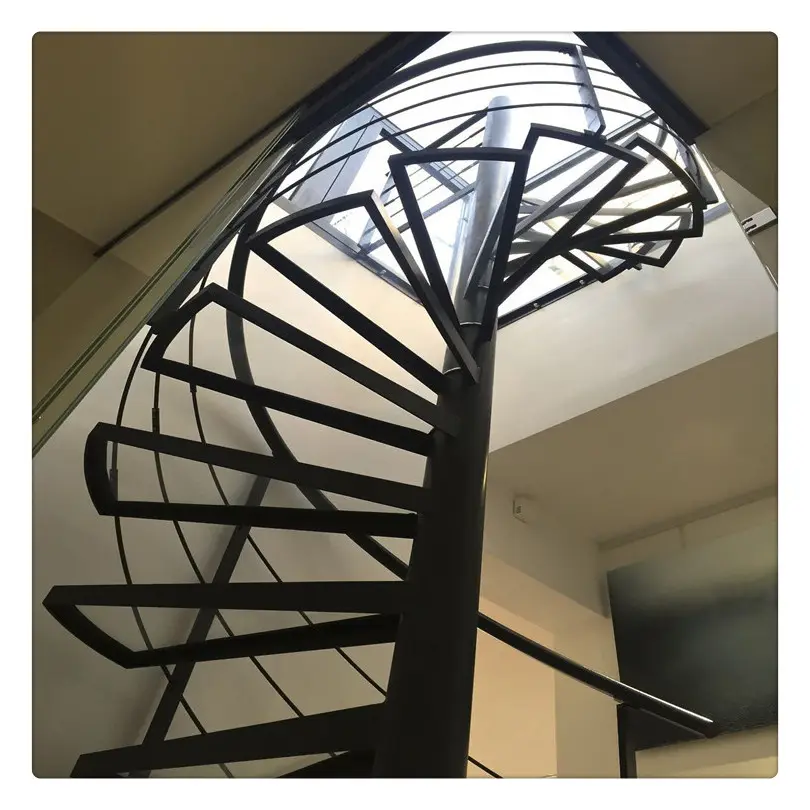 Decorative circular steel structure custom iron metal spiral staircase