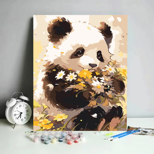 <span class=keywords><strong>Peinture</strong></span> à l'huile facile à faire soi-même pour débutants, cadeaux pour enfants, kits de <span class=keywords><strong>peinture</strong></span> à l'huile de <span class=keywords><strong>panda</strong></span>, ensemble de peintures décoratives - Product Image 2