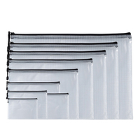 Pochette de rangement en PVC colorée multi-tailles personnalisable avec fermeture éclair en maille imperméable pour jeux de société, puzzles et maquillage