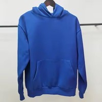 Sweat à capuche pour homme grande taille 100 % coton, avec logo imprimé stylé, technique de mousse, motif uni, doublure intérieure épaisse