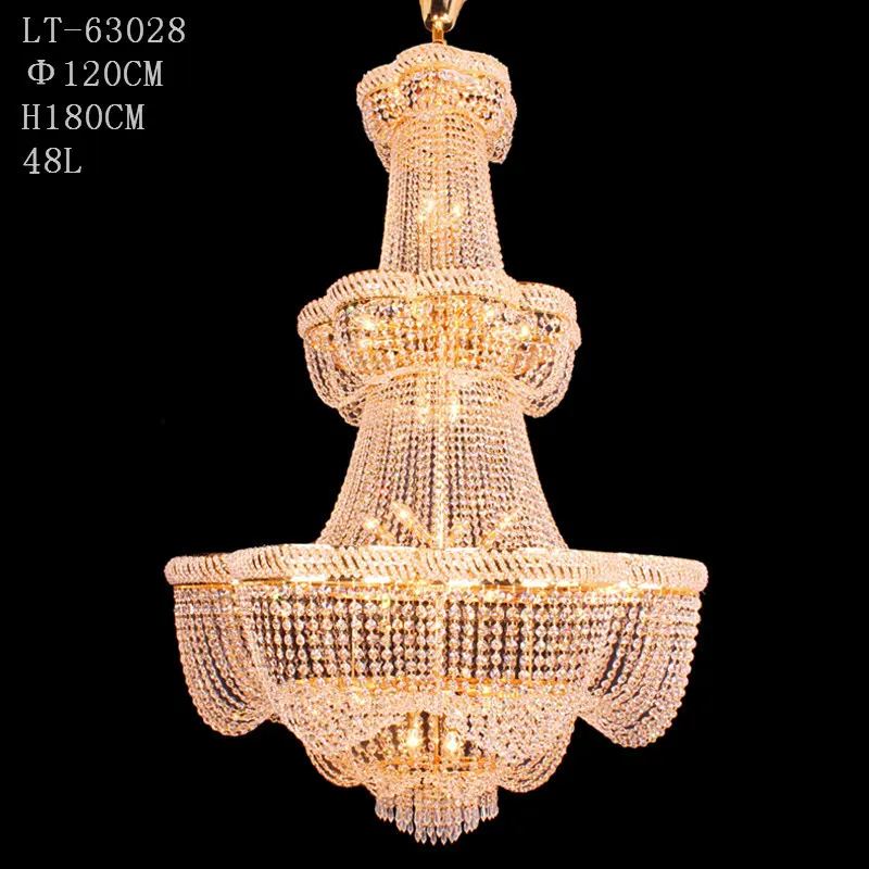 Creative flower style 3-layer crystal lamp Living room Gold chandelier wedding salon crystal light