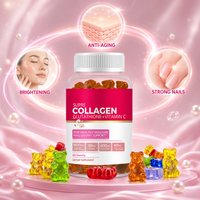 Gummies au collagène et glutathion 1800mg, collagène hydrolysé avec vitamine C pour éclaircir la peau