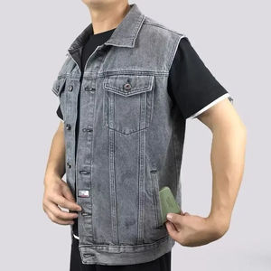 เสื้อกั๊กยีนส์ขาดๆ สไตล์วินเทจสำหรับผู้ชาย ใส่สบาย ระบายอากาศได้ดี เหมาะสำหรับฤดูใบไม้ร่วง  แบบไม่มีแขน  ติดกระดุม  สไตล์คาวบอย ฮิปฮอป  แฟชั่นลำลองแนวสตรีทแวร์ - Product Image 5