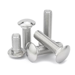 304 Stainless Steel Semi Round Head Square Neck Bolt M4 M5 M6 M8 M10 Shelf Screw GB12 Wood Furniture Bolt - Product Image 1