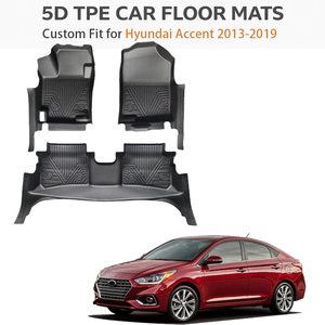 for Hyundai Accent LHD 2013-2019 TPE Floor Mats Custom Fit All Weather Waterproof Heavy Duty <b>Car</b> Floor Liners OEM - Product Image 1