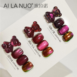AILANUO Esmalte de Uñas en Gel con Efecto Metálico Ojo de Gato, 3 Colores, Rojo, Efecto Único, OEM, Gel Transparente, Primavera Verano - Product Image 2