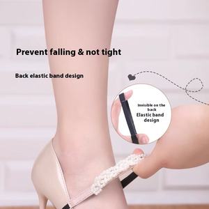 Sandali da Donna con Tacco Alto in Pizzo a Strato Singolo, Elastici, Anti-Sfilamento, Senza Lacci, con Cinturino Fisso, Tacco Sottile - Product Image 3