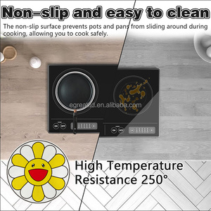 Sunflower Pattern Cute Silicone Induction Cooker Mat 22cm Scratch <b>Protector</b> Round Heat Insulated Pad Induction Cooktops Mats - Product Image 3