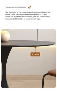 Ensemble table et chaises de salle à manger rétro français en panneaux massifs, design moderne mi-siècle Wabi-sabi, 6 places, écologique et minimaliste - Product Image 4