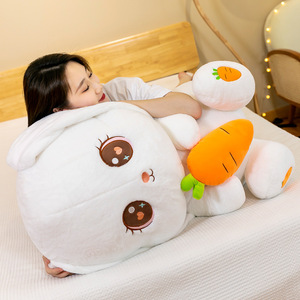 Gối Nhung Lông Hình Thỏ Mềm Thú Nhồi Bông Dễ Thương Với Cà Rốt Gối Ngủ Sofa Gia Đình Gối Hình Thỏ Sang Trọng - Product Image 6