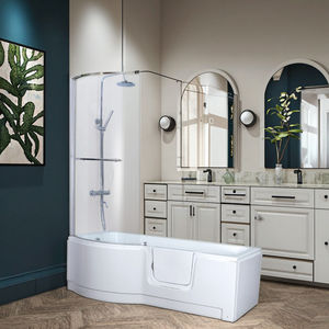 Mandrex Hot Sale Moderne freistehende umwelt freundliche Acryl Rechteck begehbare Abtropffläche Massage 60gal Kapazität Weiß Einweichen - Product Image 2