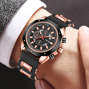 Relojes de moda para hombre, reloj deportivo de silicona de lujo de marca superior, reloj de pulsera con fecha de cuarzo para hombre, reloj cronógrafo para hombre - Product Image 4