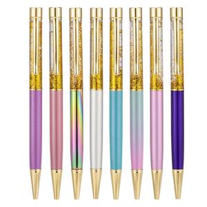 Stylo bille rétractable en métal doré 0,5 mm avec paillettes, cadeau fantaisie, encre noire pour l'écriture - Product Image 1