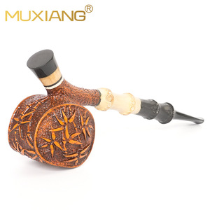 MUXIANG Tobacco Pipe Briarwood Straight Stem 3mm Filter Core Classic Design For Men Smoking - Product Image 2