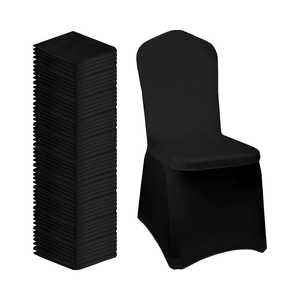 เก้าอี้ยืดผ้าสแปนเด็กซ์สีดำ50ชิ้นผ้าคลุมเก้าอี้อเนกประสงค์สำหรับงานเลี้ยงงานแต่งงานวันหยุด - Product Image 1