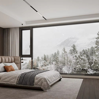 Ventana Abatible de Aleación de Aluminio con Vidrio Templado para Dormitorio, Diseño Moderno, Aislamiento Térmico, Ahorro de Energía, Tamaños Personalizados