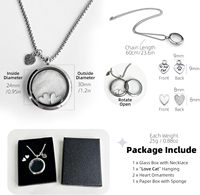 Collier médaillon commémoratif pour chat, pendentif rond en verre pour photo, cheveux ou cendres, cadeau de condoléances pour les amoureux des chats et en cas de perte d'animal de compagnie