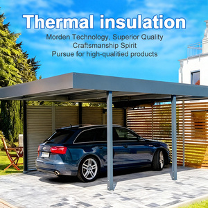 SUNTO Abri de Voiture Moderne en Alliage d'Aluminium, Pergola Auvent Extérieur Imperméable et Ignifuge, <span class=keywords><strong>Toit</strong></span> de Gazebo 3x3-6x6m pour Parking Automobile - Product Image 3