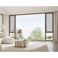 Ventana Moderna Horizontal de Aluminio con Doble Acristalamiento, Aislamiento Térmico, Impermeable, Insonorizada, Resistente a Huracanes, de Acero Inoxidable