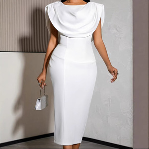 Nuovo <span class=keywords><strong>Abito</strong></span> <span class=keywords><strong>Lungo</strong></span> Elegante da Sera Vintage Sexy con <span class=keywords><strong>Scollo</strong></span> all'Americana e Spalle Scoperte, Aderente e Senza Maniche, per Primavera - Product Image 2
