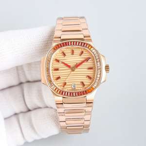 Reloj de Moissanita y Cristal de Colores Personalizado OEM y ODM, Correa de Acero Inoxidable, Cal.324, Movimiento Mecánico Automático de Fábrica Dandong - Product Image 1