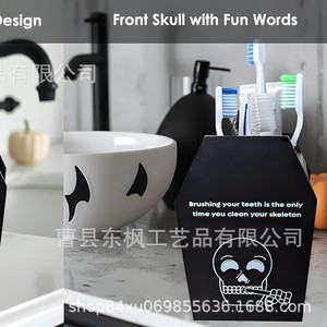 Support de toilette en bois créatif avec compartiments pour brosses à dents et dentifrice, porte-brosse à dents en bois massif pour hôtel - Product Image 4