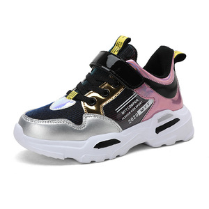 Girls Casual Sports Shoes Fashion Trend Mesh Upper Arch <b>Support</b> Breathable Lightweight Platform Hook Loop Kids Sneakers Shoes - Product Image 2