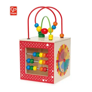 Hape juguetes de madera Discovery Box sei lati filo avvolgimento tallone labirinto giocattolo di legno jeux pour enfant