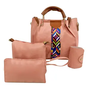 Fashion Lady Handbag Set Women Luxury PU Leather Handbags Purses 4 Pcs in 1 Set