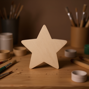 Base in Legno a Forma di Stella Ilan 10cm Spessore 2mm Set da 3 Pezzi per Decorazioni Artigianali - Product Image 2