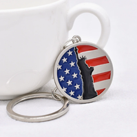 Porte-clés en métal personnalisé avec drapeau 3D de pays, drapeau américain, nom de marque personnalisé, logo d'entreprise, breloque porte-clés, porte-clés en émail souple
