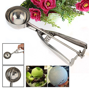 Cuillère à glace en acier inoxydable, ensemble de 3 pièces, outil de cuisine manuel pour la préparation de glaces et de boules de fruits - Product Image 2