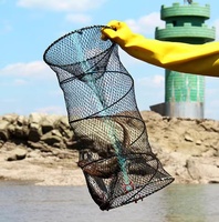 Nouveau filet de pêche robuste pour poissons et crevettes, cage de pêche à ressort 80*110cm en plastique HDPE/PE/PP, piège d'aquaculture pour homard en acier