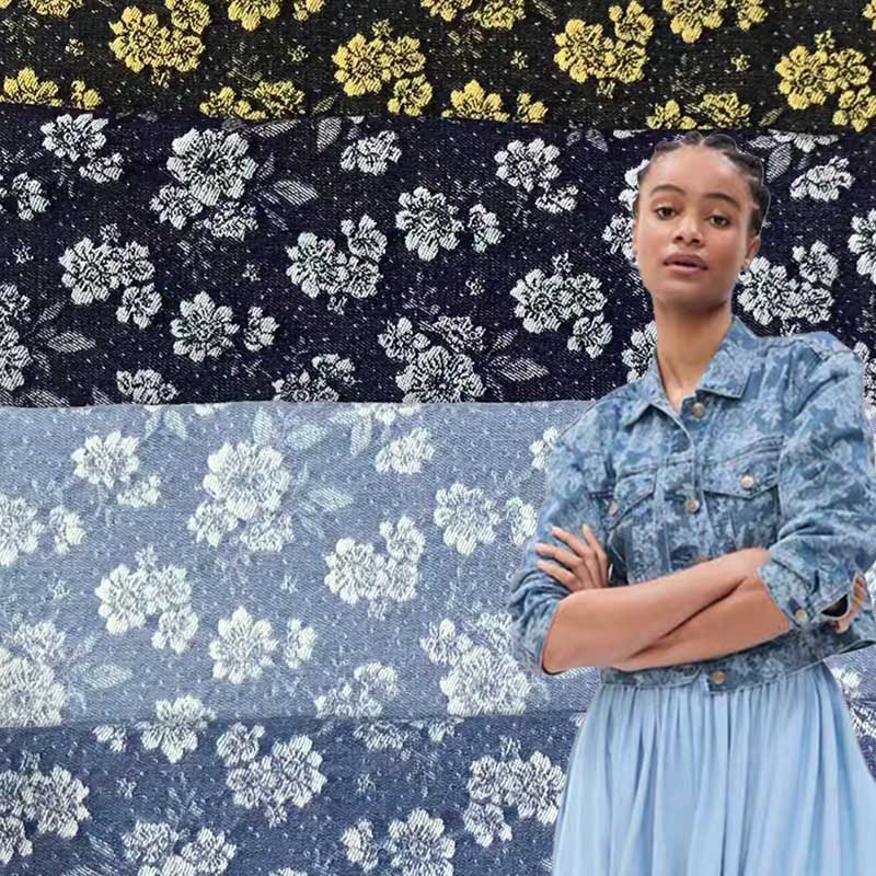 Fashionable Denim Dress Clothing Material 175cm 85%cotton 15%viscose Premium Jacquard Denim Fabric Wholesale Suppliers
