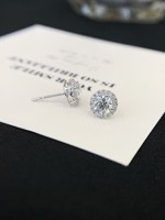 Vente en gros de boucles d'oreilles en diamant VVS prix d'usine 10K 14K 18K or massif taille ronde vis arrière laboratoire diamant boucles d'oreilles hommes femmes