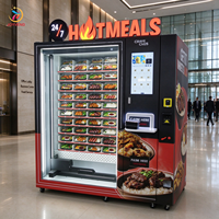 Distributeur automatique intelligent de repas chauds grande capacité avec surveillance à distance IoT Cloud, machine de distribution rapide réfrigérée/chauffante
