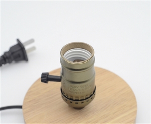 โคมไฟตั้งโต๊ะไม้ LED แบบเรียบมาตรฐาน EU พร้อมสวิตช์สายโคมไฟอลูมิเนียม - Product Image 6