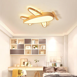 Plafonnier en forme d'avion en bois pour chambre d'enfant 44W 86W 48cm 66cm Luminaire domestique LED Protection des yeux Lumière de chambre à coucher - Product Image 4