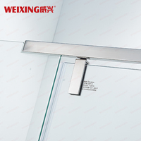 Salle de bain de haute qualité Pivot porte de douche encadrée aluminium acier inoxydable verre trempé Rectangle salle de douche