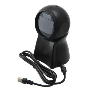 1D 2D Qr Desktop Barcode Scanner Omnidirectionele Handsfree Usb Wired Barcode Reader