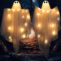 Décoration de fantôme suspendu d'Halloween de 47 pouces, fantôme lumineux suspendu pour la décoration de la cour avant, du patio, de la pelouse, du jardin, de la fête