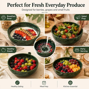 <span class=keywords><strong>Bol</strong></span> de lavage en céramique pour fruits rouges avec vortex d'eau, lave-fruits auto-rotatif, nettoyeur de baies pour raisins, myrtilles, fraises - Product Image 5