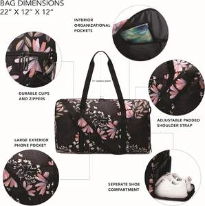 Muestra Gratuita de Fábrica, Bolsa de Viaje Impermeable Plegable con Bolsa para Zapatos, Bolsa de Gimnasio, Bolsa Deportiva - Product Image 4