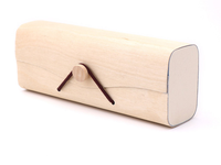 Boîte à lunettes ronde en bois véritable sculptée en creux personnalisée étui à lunettes de soleil en bambou étui à lunettes en bambou avec logo personnalisé étui à lunettes en bambou