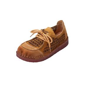 Zapatos de Verano Casuales de Mujer, Estilo Étnico Retro, de PU, Punta Abierta, Suela Suave, con Cordones, Diseño Calado, Antideslizantes y de Secado Rápido - Product Image 5