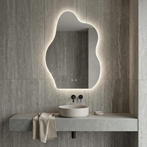 <span class=keywords><strong>Miroir</strong></span> <span class=keywords><strong>de</strong></span> <span class=keywords><strong>salle</strong></span> <span class=keywords><strong>de</strong></span> <span class=keywords><strong>bain</strong></span> <span class=keywords><strong>asymétrique</strong></span> <span class=keywords><strong>de</strong></span> forme irrégulière avec éclairage LED à 3 couleurs à intensité variable, fonction mémoire, à fixer au mur, vente en gros - Product Image 6