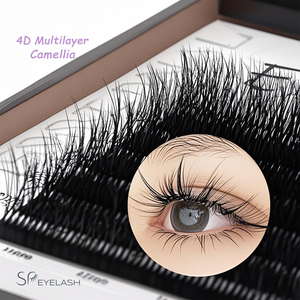SP EYELASH Vente en gros Extensions de cils en faux vison en cachemire 4D Ventilateur facile Volume <span class=keywords><strong>russe</strong></span> Marque privée Extension de cils Cilios Cils - Product Image 1