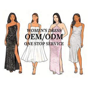 Kleding op maat Damesjurken Fabrikant Eigen Merk Op Maat Gemaakt Kledingontwerp Service Dames Casual Elegante Jurk - Product Image 1