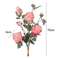 OH ARTS Vente en gros de fleurs artificielles en soie naturelle, pivoines roses, pour décoration de mariage